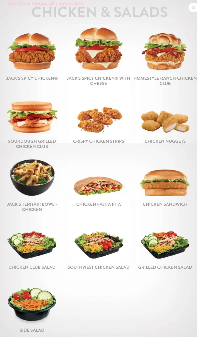 jack in box menu with prices