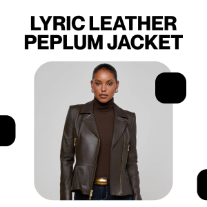 Lyric Leather Peplum Jacket - Chocolate