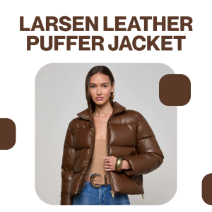 Larsen Vegan Leather Puffer Jacket - Carafe Brown Valencia Leopard