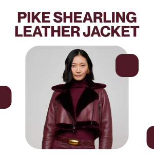 Pike Shearling Leather Jacket - Wine