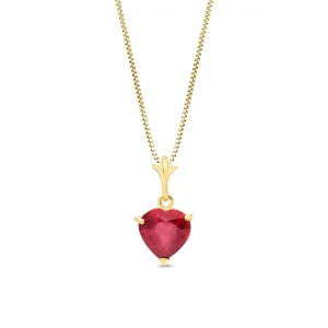 Ruby Signature Heart Pendant Necklace in Gold